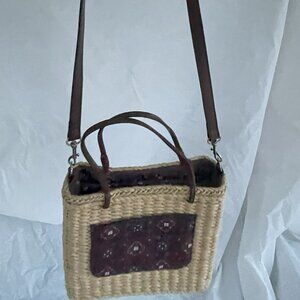 Ladies Woven Shoulder handbag with Cloth Pocket and Removal Shoulder Strap